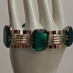 Vintage Andreas Daub Emerald Green Glass Bracelet